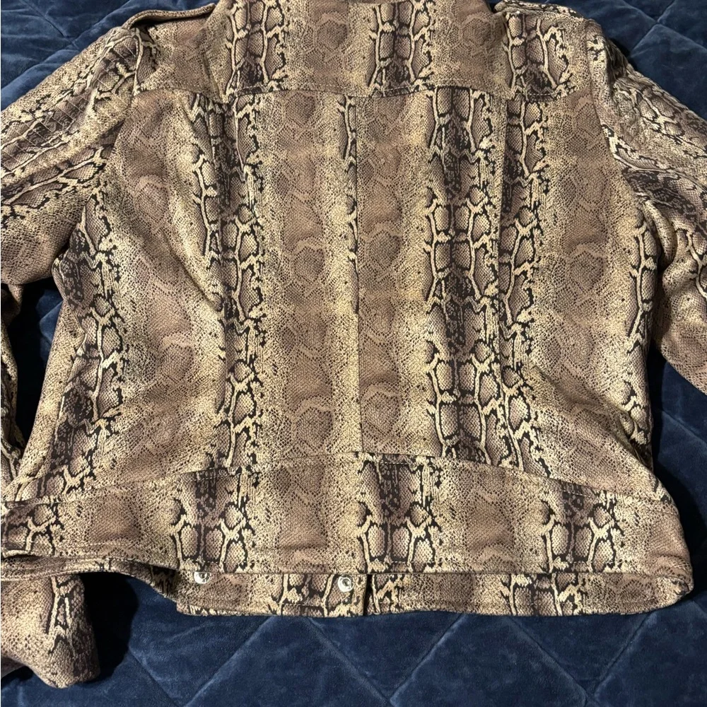 Fashion Nova Snake Print Bomber Jacket - Picture 2 of 4